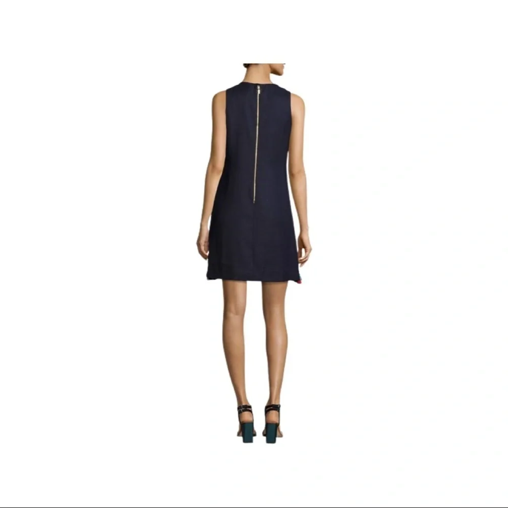 KATE SPADE Embroidered Tassel Dress In Rich Navy (20)